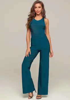 High Quality Sexy Backless Lake Blue Bandage Jumpsuit 2019 Celebrity Designer Fashion Rompers
High Quality Sexy Backless Lake Blue Bandage Jumpsuit 2019 Celebrity Designer Fashion Rompers