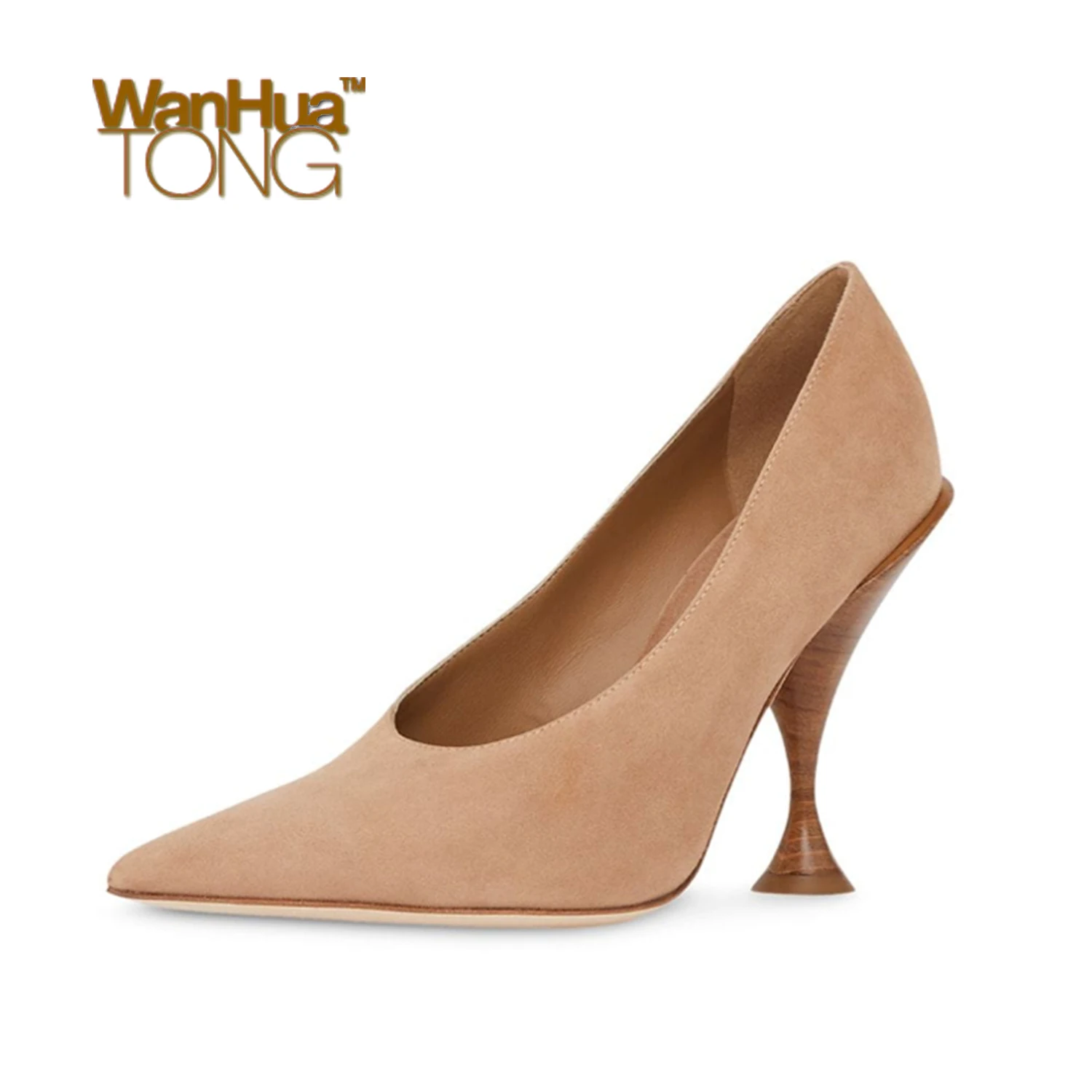 Wanhuatong Spring Vintage Business Office Pointed Toe Heterotypic Heel Solid Colored Pumps
Wanhuatong Spring Vintage Business Office Pointed Toe Heterotypic Heel Solid Colored Pumps