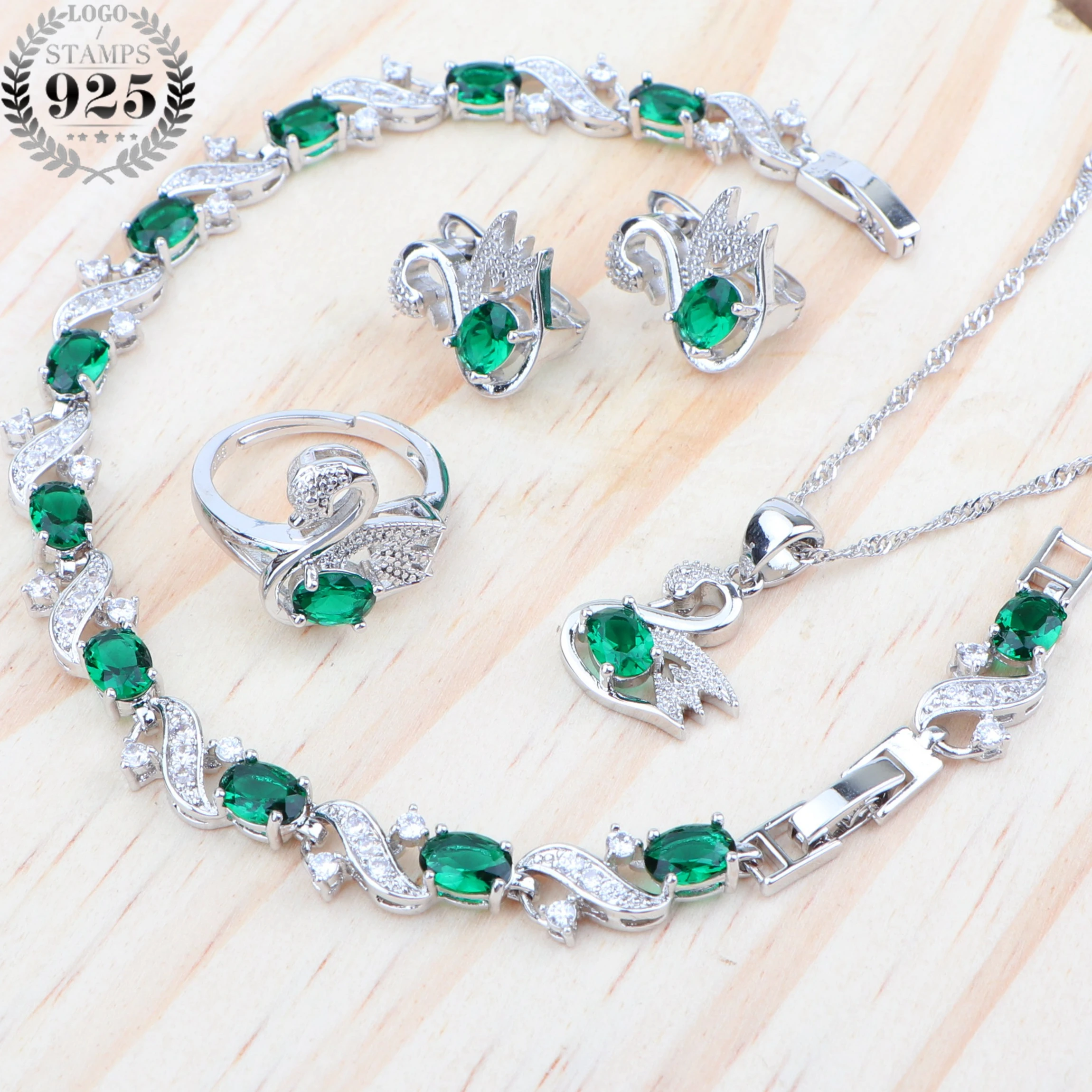 Green Zircon Wedding Silver 925 Jewelry Sets For Women Kids Costume Jewelry Earrings Green Stone Bracelet Pendant Necklace Set
Green Zircon Wedding Silver 925 Jewelry Sets For Women Kids Costume Jewelry Earrings Green Stone Bracelet Pendant Necklace Set
