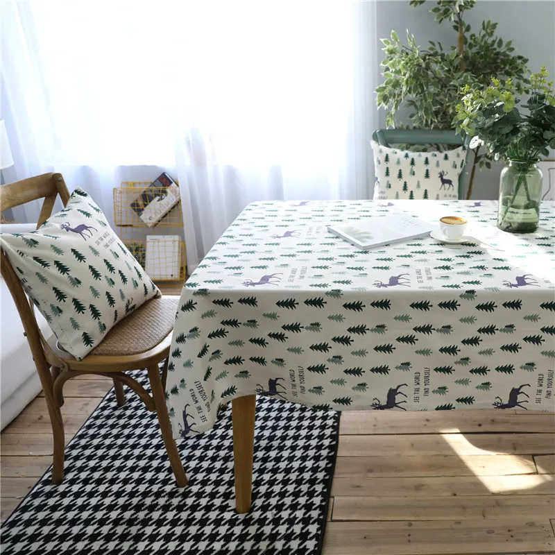 1 Pc Christmas Tablecloth Xmas Tree Deer Pattern Cotton Linen Table Cloth Universal Dinner Table Cover Christmas Decoration
1 Pc Christmas Tablecloth Xmas Tree Deer Pattern Cotton Linen Table Cloth Universal Dinner Table Cover Christmas Decoration