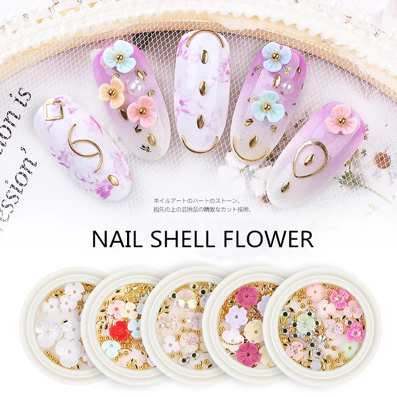 New nail shell flower mixed ornament three-petal flower rivet flat bottom rhinestone mix and match nail stickers art decoration 
New nail shell flower mixed ornament three-petal flower rivet flat bottom rhinestone mix and match nail stickers art decoration