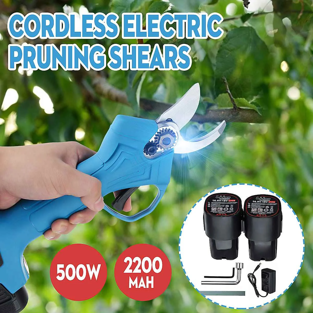 2000mAh Rechargeable Electric Pruning Scissors Pruning Shears Garden Pruner Secateur Branch Cutter Cutting Tool w/ 2x Battery
2000mAh Rechargeable Electric Pruning Scissors Pruning Shears Garden Pruner Secateur Branch Cutter Cutting Tool w/ 2x Battery