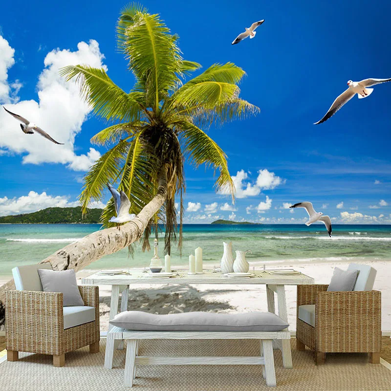 Drop Shipping Blue Sky And White Clouds Sandy Beach Coconut Trees Seagull Seaview Custom 3D Photo Wallpaper For Wall Mural
Drop Shipping Blue Sky And White Clouds Sandy Beach Coconut Trees Seagull Seaview Custom 3D Photo Wallpaper For Wall Mural