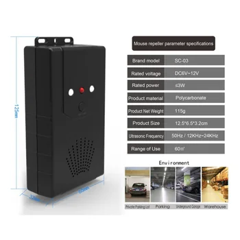 Car Rat Multifuction Rodent Ultrasonic Repellent Vehicle Chases Rat Rodent Mice Moles Chipmunks Cause Repeller Pest Control
Car Rat Multifuction Rodent Ultrasonic Repellent Vehicle Chases Rat Rodent Mice Moles Chipmunks Cause Repeller Pest Control