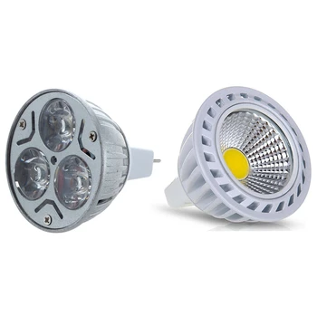 

1 Pcs 3 LED MR16 Light Lamp Bulb 3W AC/DC 12V & 1 Pcs GU5.3/ MR16 4W COB LED Lamp Spotlight Bulbs 280LM 3000K