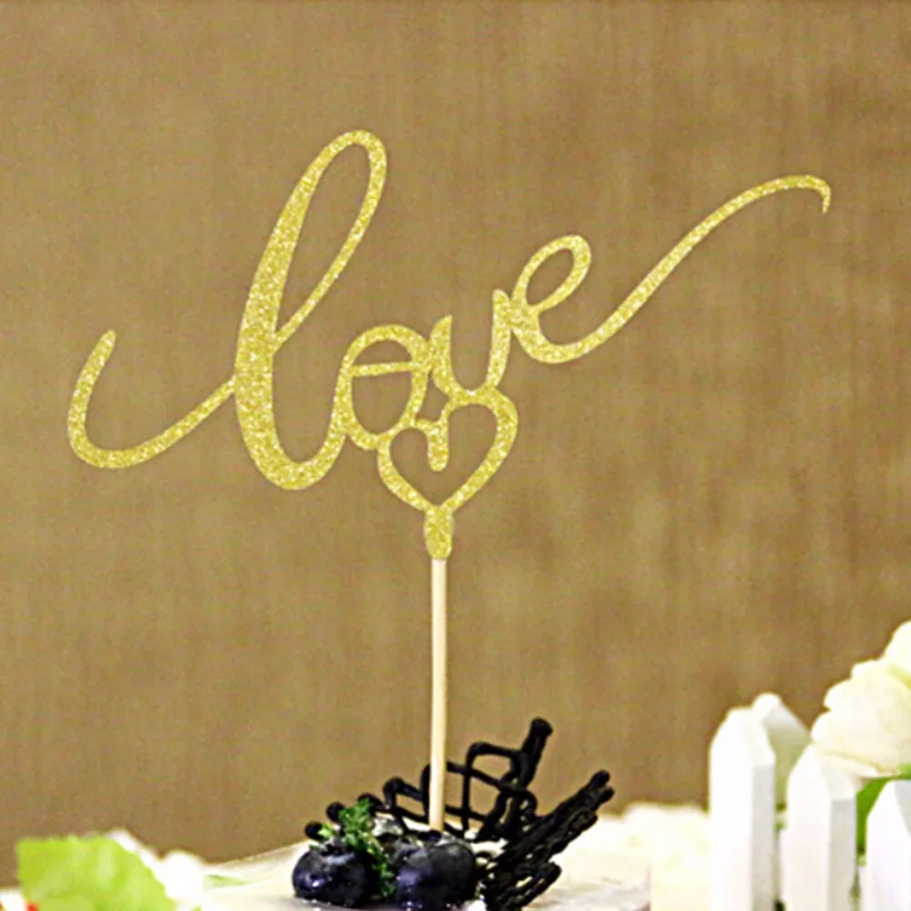 Love Heart топперы для торта на день рождения обертки кексов с новым годом Свадебные