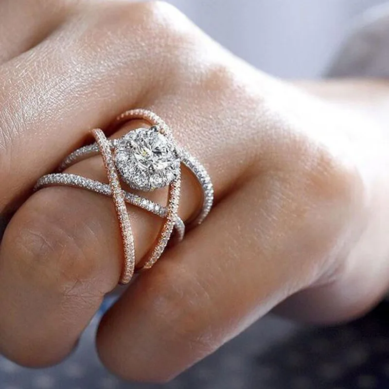 Vagzeb Fashion Rose Gold and White Gold Color Rings for Women Double Letter X Shape Ring Zirconia Micro Paved Women
Vagzeb Fashion Rose Gold and White Gold Color Rings for Women Double Letter X Shape Ring Zirconia Micro Paved Women