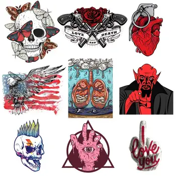 Punk Skull Stripe Iron On Transfer For Clothing Sticker Biker Patch Thermo-Stickers On Clothes DIY Hippie Stickers T-shirt Decro
Punk Skull Stripe Iron On Transfer For Clothing Sticker Biker Patch Thermo-Stickers On Clothes DIY Hippie Stickers T-shirt Decro