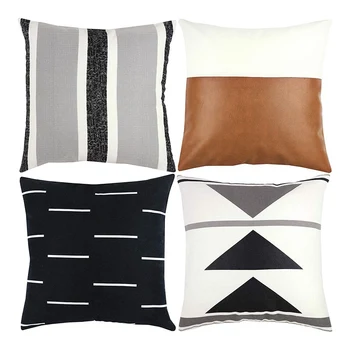 Decorative Throw Pillow Covers Only For Couch, Sofa, Or Bed Set Of 4 18X18 Inch Modern Design Short Plush Black White Geometric
Decorative Throw Pillow Covers Only For Couch, Sofa, Or Bed Set Of 4 18X18 Inch Modern Design Short Plush Black White Geometric
