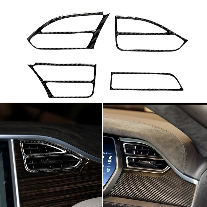 4Pcs Carbon Fiber Center Console Air Vent Outlet Cover Trim for Tesla Model S X 2014-18
4Pcs Carbon Fiber Center Console Air Vent Outlet Cover Trim for Tesla Model S X 2014-18