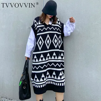 TVVOVVIN Geometric Patterns Fashion Dresses for Women Plus Size Loose Stitching Long Sleeves Knit Dress Trend Autumn XJ5125
TVVOVVIN Geometric Patterns Fashion Dresses for Women Plus Size Loose Stitching Long Sleeves Knit Dress Trend Autumn XJ5125