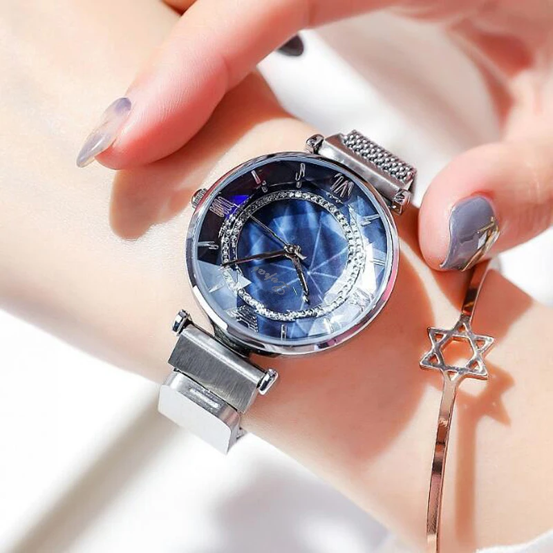 Luxury Ladies Watch Magnet Stainless Steel Mesh Marble Dial Fashion Diamond Female Luminous Shining Quartz Watch Relogio
Luxury Ladies Watch Magnet Stainless Steel Mesh Marble Dial Fashion Diamond Female Luminous Shining Quartz Watch Relogio