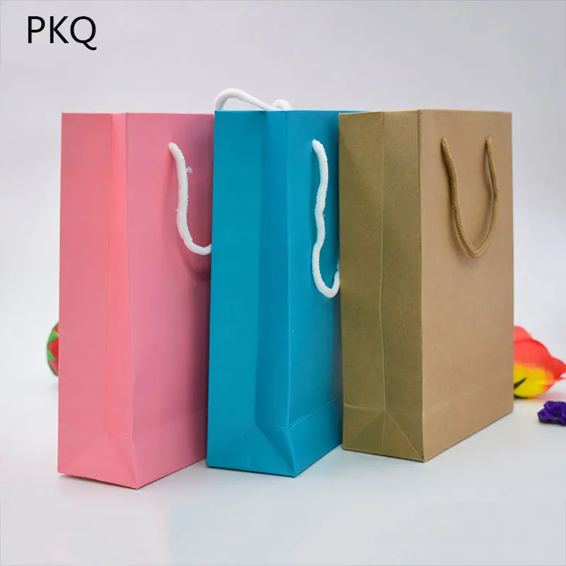 10pcs kraft paper bag with handle baby shower wedding birthday