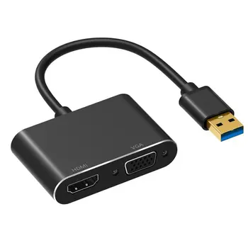 

USB 3.0 / 2.0 to HDMI / VGA HDTV Adapter Cable External Graphics Card Converter Practical Portable Adapter ONLENY