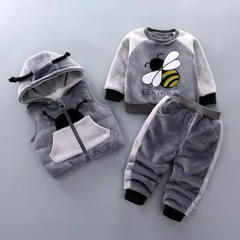 Baby Boy's Clothes Winter Warm Clothes Gold Velvet Bee Cartoon Print Plus Velvet Thick Sweater Baby Girl Hooded Vest 3 Piece Set
Baby Boy's Clothes Winter Warm Clothes Gold Velvet Bee Cartoon Print Plus Velvet Thick Sweater Baby Girl Hooded Vest 3 Piece Set