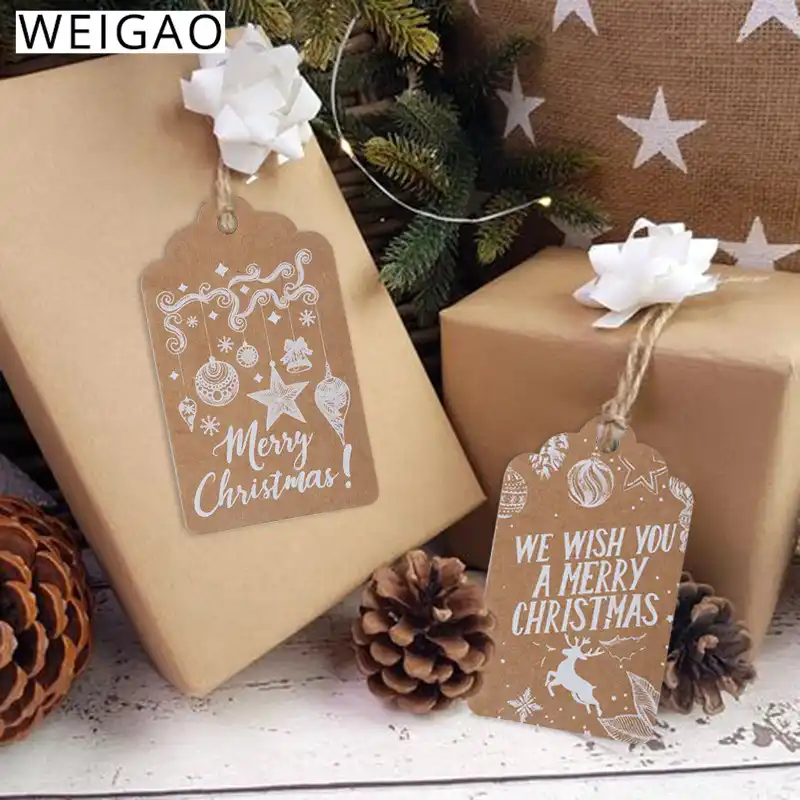 christmas kraft paper tag label gift tags ornaments decorations