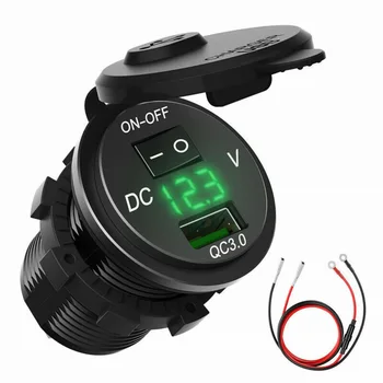 DC 12V-24V QC 3.0 USB Fast Charger Socket With Voltmeter & ON/OFF Switch For Car Motorcycle Blue Green Red
DC 12V-24V QC 3.0 USB Fast Charger Socket With Voltmeter & ON/OFF Switch For Car Motorcycle Blue Green Red