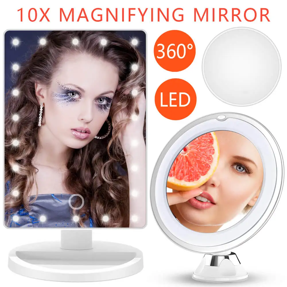 10X Magnifying LED Lights Makeup Mirror With Lamp 15X Magnifier USB Battery Vanity Glass Make Up Light Mini Cosmetic Suction Cup
10X Magnifying LED Lights Makeup Mirror With Lamp 15X Magnifier USB Battery Vanity Glass Make Up Light Mini Cosmetic Suction Cup