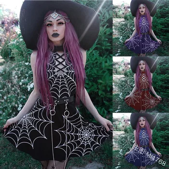 Gothic Elegant Aesthetic Cosplay Spider Goblin Dresses Female Sleeveless Fashion Spider Web Dress Sexy Evening Party Vestidos
Gothic Elegant Aesthetic Cosplay Spider Goblin Dresses Female Sleeveless Fashion Spider Web Dress Sexy Evening Party Vestidos