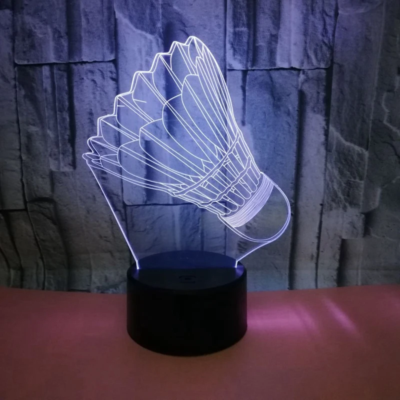 Badminton 7 Color Change 3D Lamp Remote Press Switch 3D Light Fixtures Christmas Gift for Baby Room Lights Led Night Light
Badminton 7 Color Change 3D Lamp Remote Press Switch 3D Light Fixtures Christmas Gift for Baby Room Lights Led Night Light