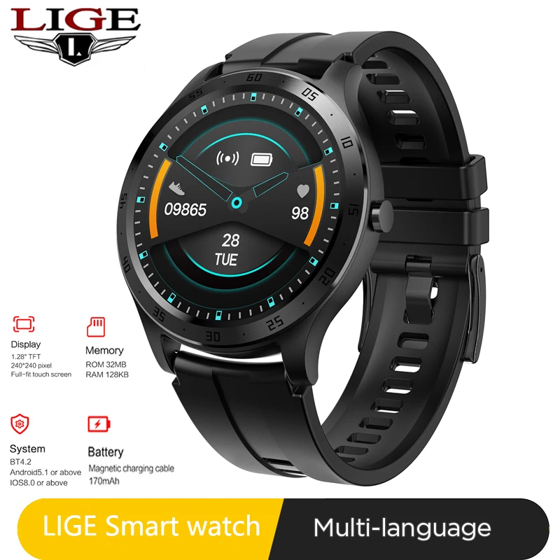 LIGE 2020 New waterproof Sport Smart watch Heart rate monitor blood pressure function Fitness tracker Smart Watch Men women kid
LIGE 2020 New waterproof Sport Smart watch Heart rate monitor blood pressure function Fitness tracker Smart Watch Men women kid
