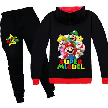 Children Cute super mario Hoodies + Pants Two Piece Boys Girls Hooded Sweatshirt Tracksuits Kids Cotton Pullover 6-14 years
Children Cute super mario Hoodies + Pants Two Piece Boys Girls Hooded Sweatshirt Tracksuits Kids Cotton Pullover 6-14 years