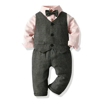 Melario Boys Clothes Set Autumn Long Sleeve Bowtie Shirts Waistcoat Pants 3Pcs Suit Boy Kids Clothes Set for 6M-4Y 
Melario Boys Clothes Set Autumn Long Sleeve Bowtie Shirts Waistcoat Pants 3Pcs Suit Boy Kids Clothes Set for 6M-4Y