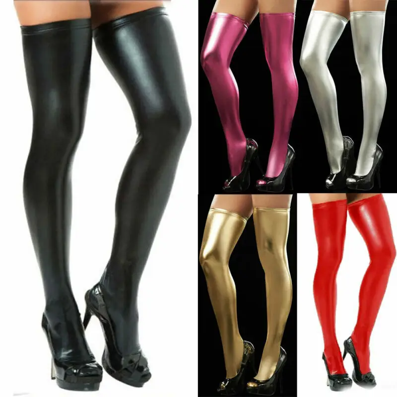 Sexy Women Pu Leather Stockings Over Knee Socks Long Boot Thigh-High Stockings Women Black Red Silver Gold Pantyhose Stockings
Sexy Women Pu Leather Stockings Over Knee Socks Long Boot Thigh-High Stockings Women Black Red Silver Gold Pantyhose Stockings