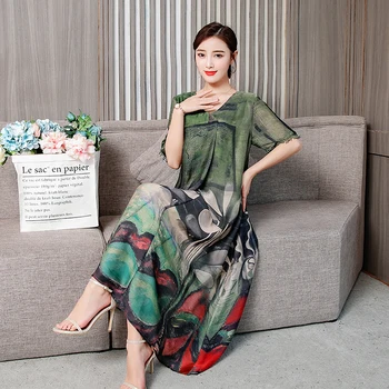 2020 Summer Silk Dress Women Casual Long Plus Size Dress Elegant Printed Party Women's Dresses Boho Vestido 195188 J3964
2020 Summer Silk Dress Women Casual Long Plus Size Dress Elegant Printed Party Women's Dresses Boho Vestido 195188 J3964