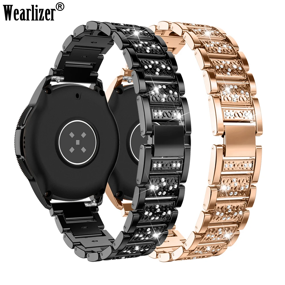 Ремешок из нержавеющей стали для Galaxy Active2 Watch браслет со стразами Samsung 42 мм/Gear S2 40