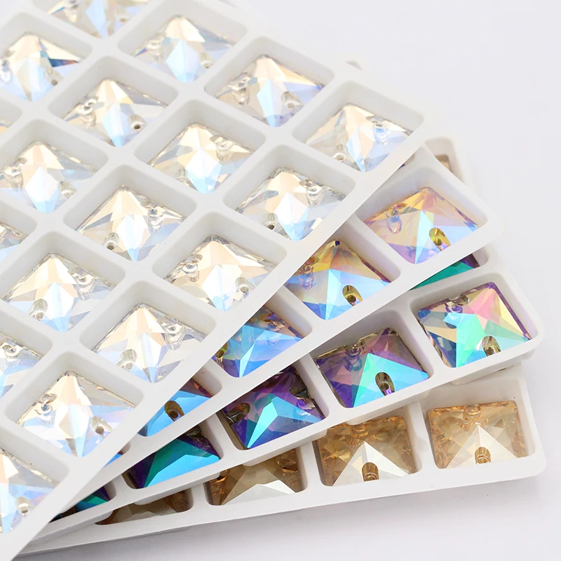Square Sew on Rhinestones Iridescent Colorful K9 Glass Flat Back Buttons Strass Crystal Rhinestones Sew on Clothes Dresses Bags
Square Sew on Rhinestones Iridescent Colorful K9 Glass Flat Back Buttons Strass Crystal Rhinestones Sew on Clothes Dresses Bags