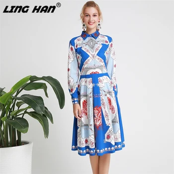 LINGHAN Autumn Designer Dresses Women's Full Sleeve Colourful Totem Printed Beading Crystal Casual Knee Length Robe Femme Ete
LINGHAN Autumn Designer Dresses Women's Full Sleeve Colourful Totem Printed Beading Crystal Casual Knee Length Robe Femme Ete