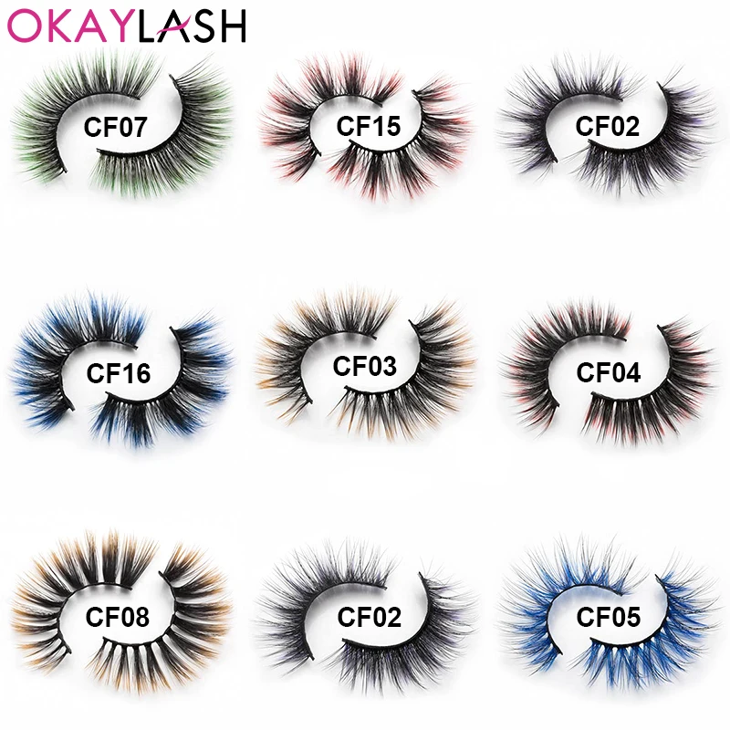 OKAYLASH 3D Natural Faux Mink Fake Colored Eyelashes soft Synthetic Halloween Party False Color Eye Lashes Costume Makeup
OKAYLASH 3D Natural Faux Mink Fake Colored Eyelashes soft Synthetic Halloween Party False Color Eye Lashes Costume Makeup