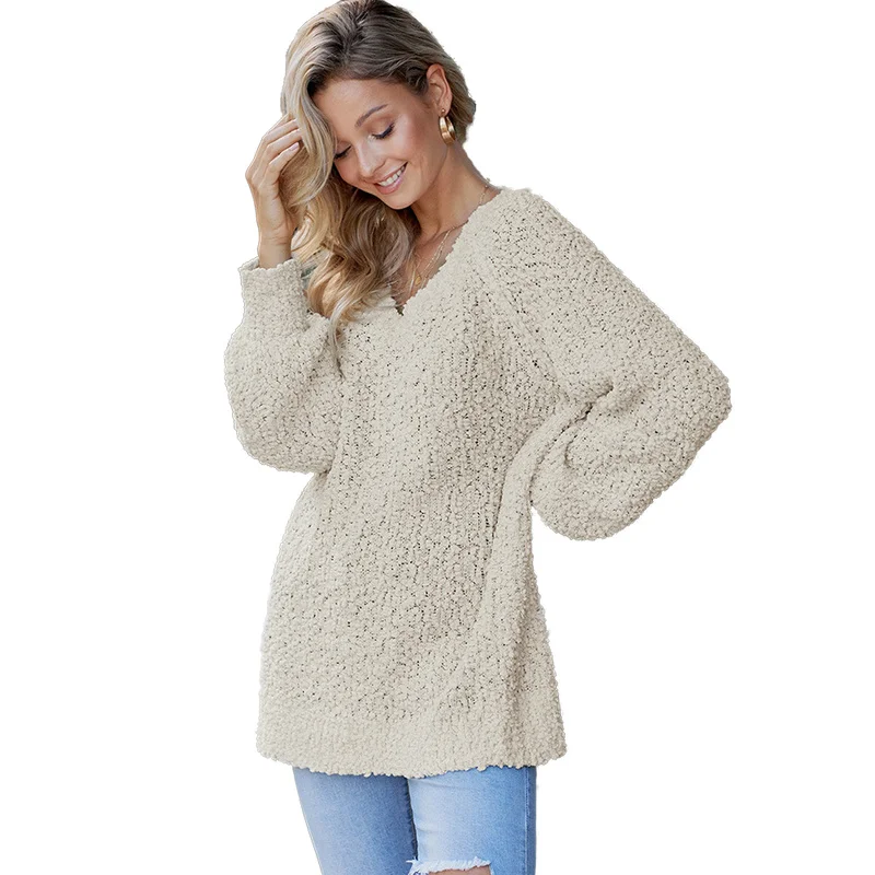 Womens Winter Sweaters Pullovers Fall 2019 V-Neck Knitted Cute Long Sleeve Sweater Streetwear Thick Female Oversized Sweater
Womens Winter Sweaters Pullovers Fall 2019 V-Neck Knitted Cute Long Sleeve Sweater Streetwear Thick Female Oversized Sweater