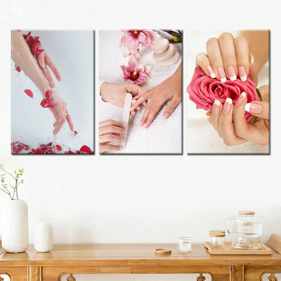 3 Piece Beauty Nail Spa Manicure Salon Posters Canvas Wall Art Pictures Accessories Paintings Home Decor Living Room Decoration
3 Piece Beauty Nail Spa Manicure Salon Posters Canvas Wall Art Pictures Accessories Paintings Home Decor Living Room Decoration