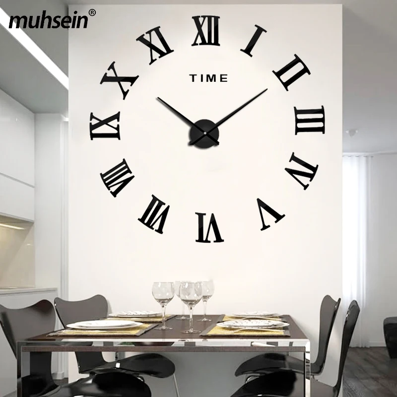 Современные настенные часы Muhsein 3D с римскими цифрами большой размер сделай сам