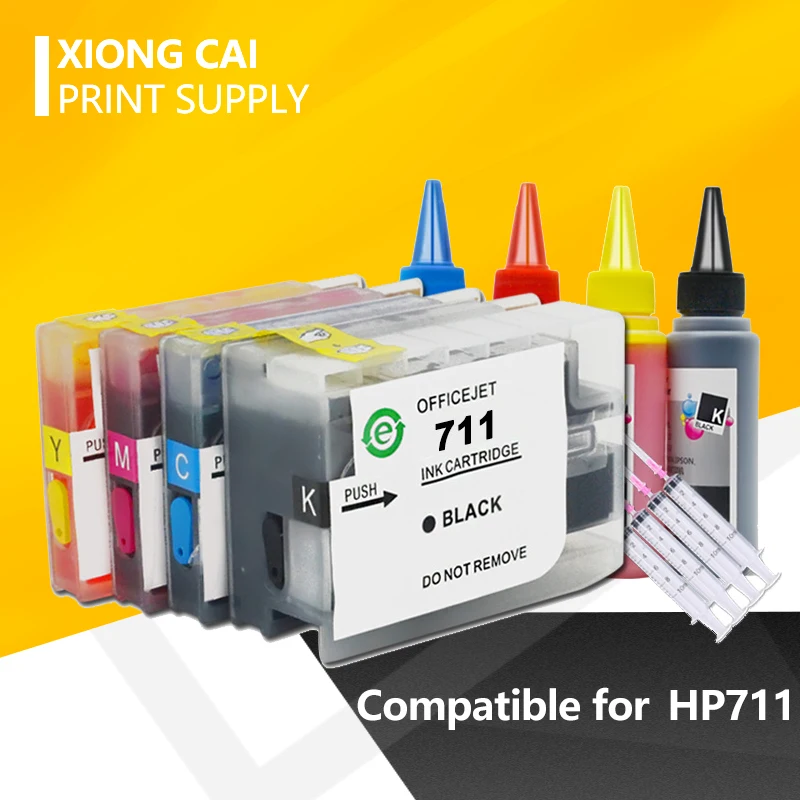 Compatible Cartridge Replacement For HP 711 XL Refillable Inkjet Cartridge with Chip Deskjet T520 T120 Printer hp711 full ink
Compatible Cartridge Replacement For HP 711 XL Refillable Inkjet Cartridge with Chip Deskjet T520 T120 Printer hp711 full ink