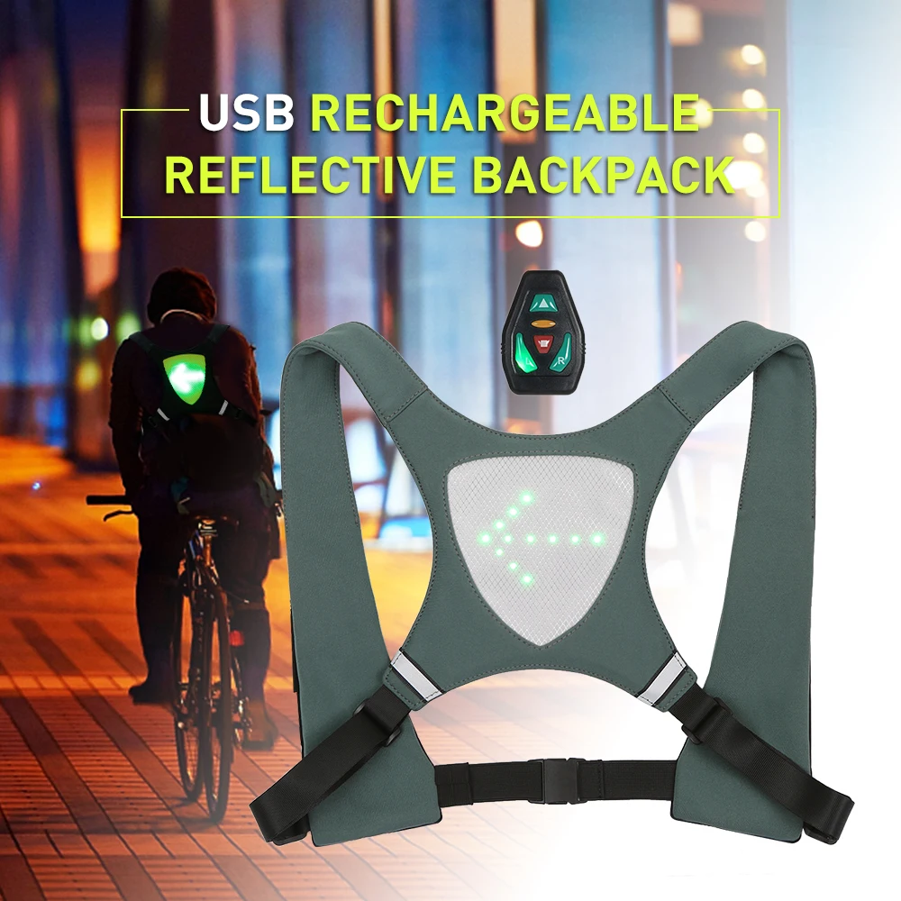 Lixada LED Turn Signal Light Remote Control Outdoor Sport Safety Bag Gear Cycling USB Rechargeable Reflective Vest Backpack with
Lixada LED Turn Signal Light Remote Control Outdoor Sport Safety Bag Gear Cycling USB Rechargeable Reflective Vest Backpack with