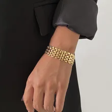 Punk Gold Silver Wristband Bracelet Cool Geometric Bracelet Vintage Jewelry Gift Metal Big Wide Bangle Bracelet Watch Band Chain
Punk Gold Silver Wristband Bracelet Cool Geometric Bracelet Vintage Jewelry Gift Metal Big Wide Bangle Bracelet Watch Band Chain