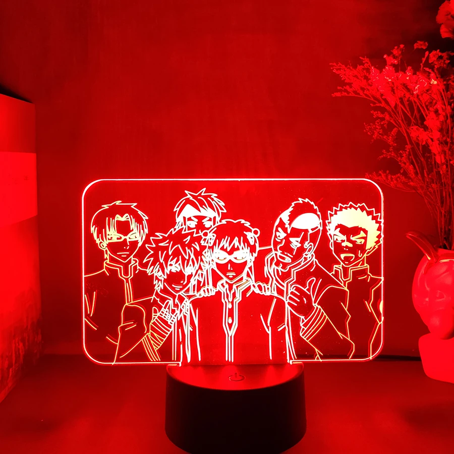 The Disastrous Life of Saiki K. Figurines 3D Anime Light Cool Manga Fans Collections Desk Prop Art Decoration for Bedroom Lamp
The Disastrous Life of Saiki K. Figurines 3D Anime Light Cool Manga Fans Collections Desk Prop Art Decoration for Bedroom Lamp