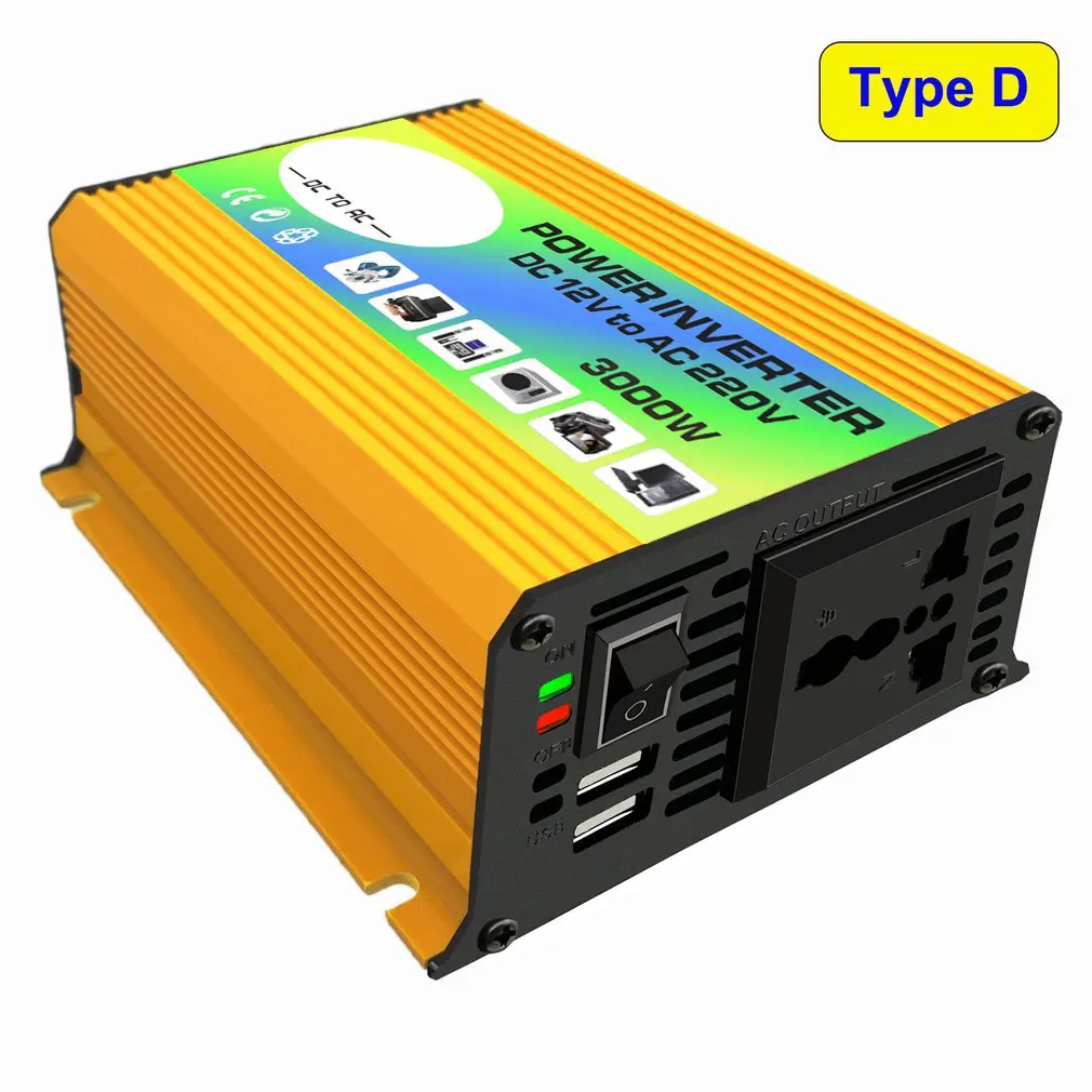 Car Conversion Inverter LED Display Dual USB Yellow 6000W 4000W 3000W Inverter 12V-220V Multiple Protection
Car Conversion Inverter LED Display Dual USB Yellow 6000W 4000W 3000W Inverter 12V-220V Multiple Protection