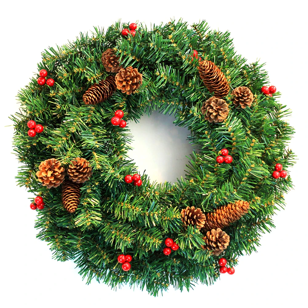 40/50cm Christmas Wreath Door Decoration Artificial Pine Cone Pendant Green Wall Decor Wreath Decor 
40/50cm Christmas Wreath Door Decoration Artificial Pine Cone Pendant Green Wall Decor Wreath Decor