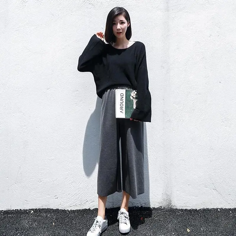 2019 Women Casual Loose Wide Leg Pant Womens Elegant Fashion Preppy Style Trousers Korean Elegant Female Solid Black/Gray/Brown
2019 Women Casual Loose Wide Leg Pant Womens Elegant Fashion Preppy Style Trousers Korean Elegant Female Solid Black/Gray/Brown