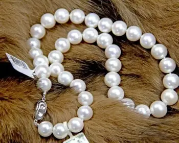 

wholesale Natural 18" Rare 10-11mm AAA+ white Round pearl necklace