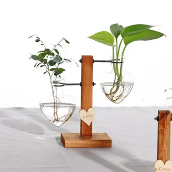 Test Tube Flower Vase Wooden Stand Flower Pots for Hydroponic Plants Office Home Decoration
Test Tube Flower Vase Wooden Stand Flower Pots for Hydroponic Plants Office Home Decoration