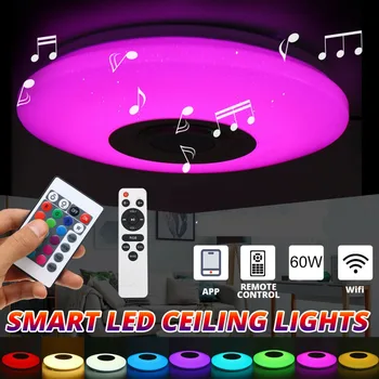 Speaker Lamp Home Party Bedroom Remote Control 60W RGB LED Music Ceiling Light bluetooth Speaker Lamp APP Control Dimmable
Speaker Lamp Home Party Bedroom Remote Control 60W RGB LED Music Ceiling Light bluetooth Speaker Lamp APP Control Dimmable