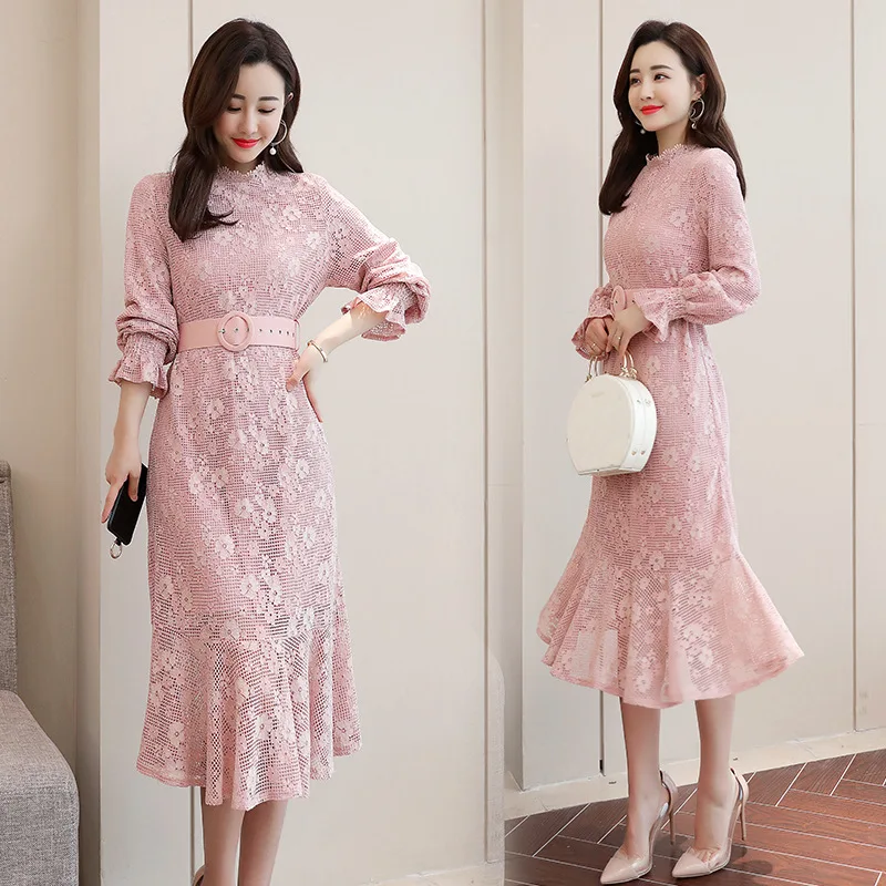 2019 WOMEN'S Dress New Style Autumn Pink Lantern Sleeve Long Skirts Flounced Skirt Base Underwear Lace Dress Women's
2019 WOMEN'S Dress New Style Autumn Pink Lantern Sleeve Long Skirts Flounced Skirt Base Underwear Lace Dress Women's