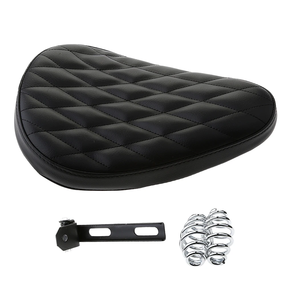 Motorcycle 3' Spring SOLO Tuck & Roll Seat For Chopper Bobber Custom Motorcycle 3' Spring SOLO Tuck & Roll Seat For Chopper Bobber Custom