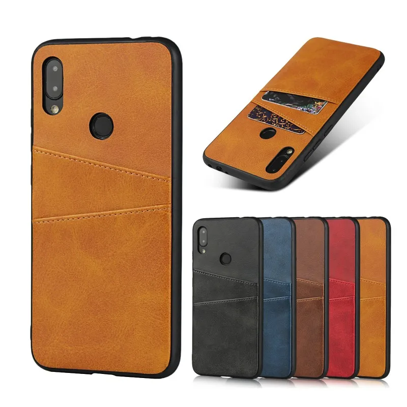 Кожаный чехол для Xiaomi Redmi Note 7 Pro с отделениями карт | Мобильные телефоны и