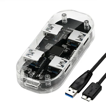 Transparent 4 Usb Port Desktop HUB Micro 2.0 3.0 Interface Superspeed ,Multi-pronged Date and Power Transmission Extender
Transparent 4 Usb Port Desktop HUB Micro 2.0 3.0 Interface Superspeed ,Multi-pronged Date and Power Transmission Extender